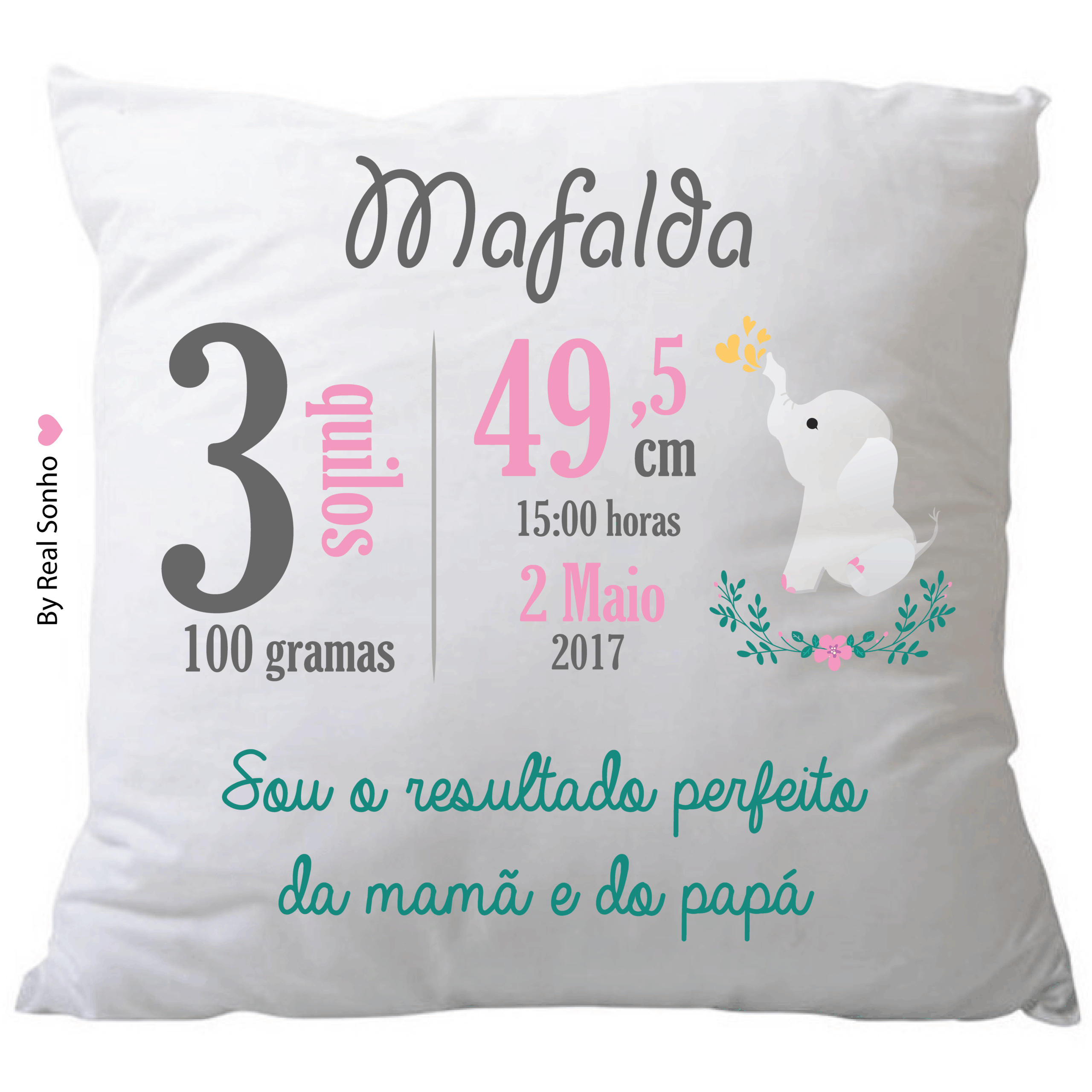 ALMOFADA NASCIMENTO   I   Elefante rosa