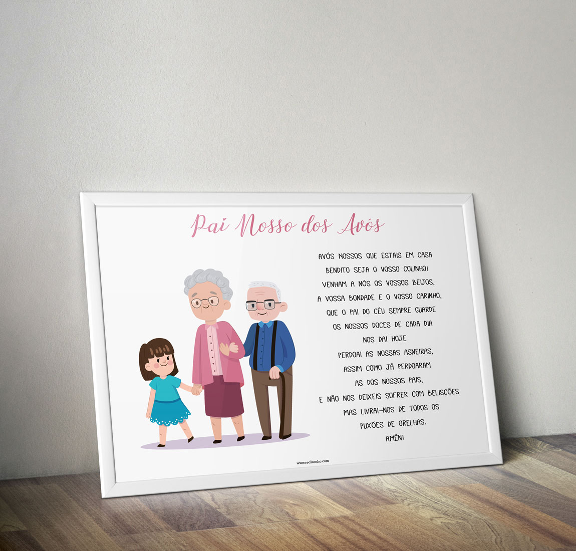 Moldura "Pai Nosso dos Avós" I  AVÓS-ML001 (menina)