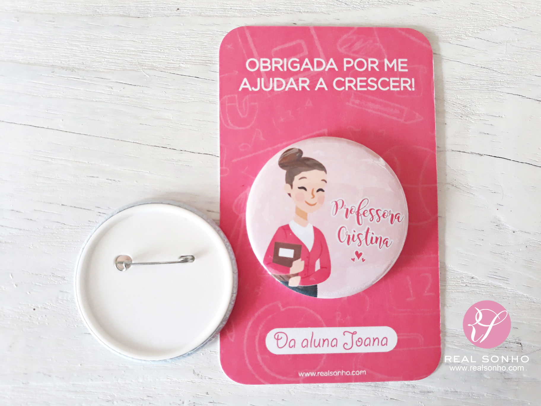 Cartão com crachá I PROF-CR002 (professora)