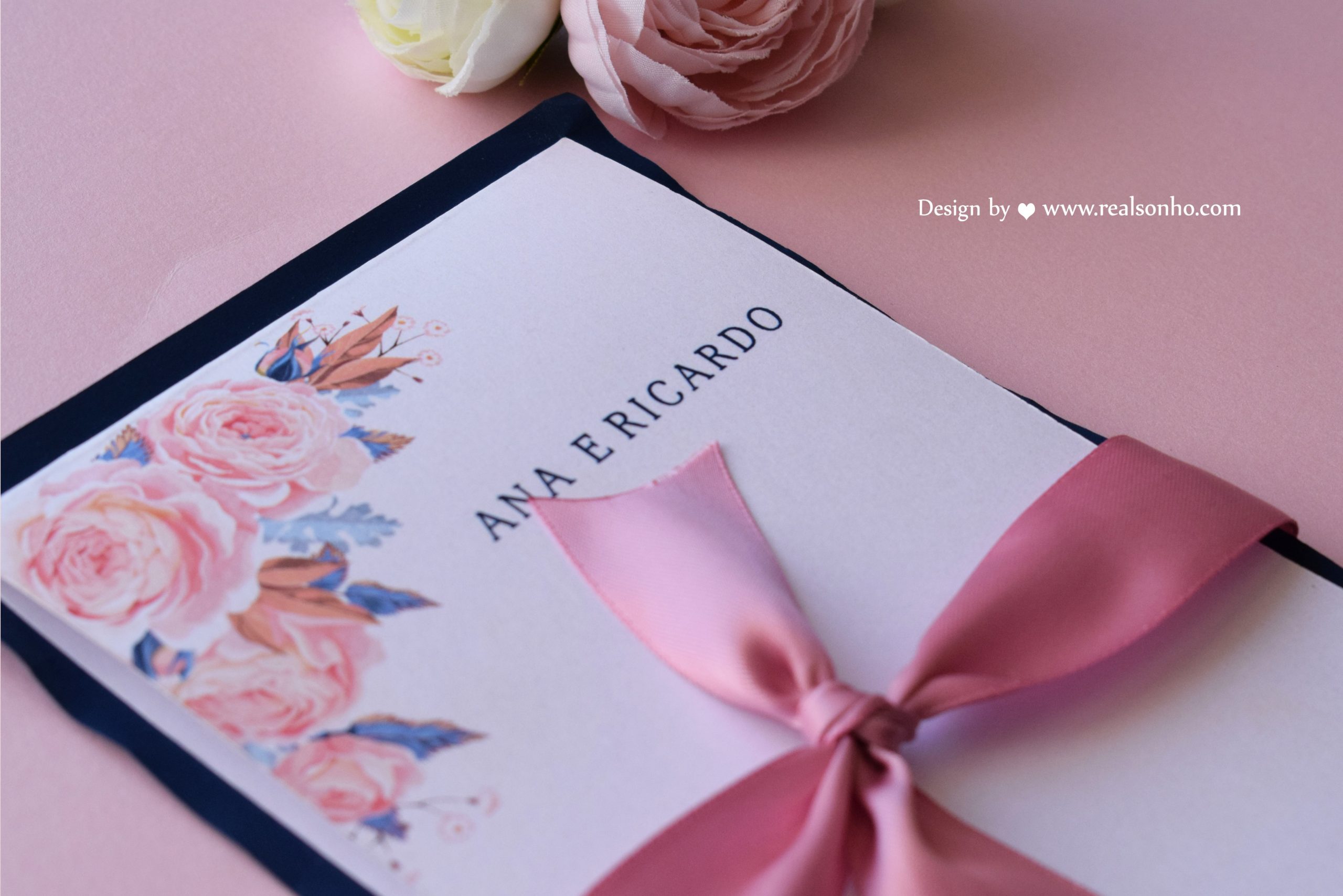 CONVITE PARA DAMAS NAVY AND BLUSH CS-CS001