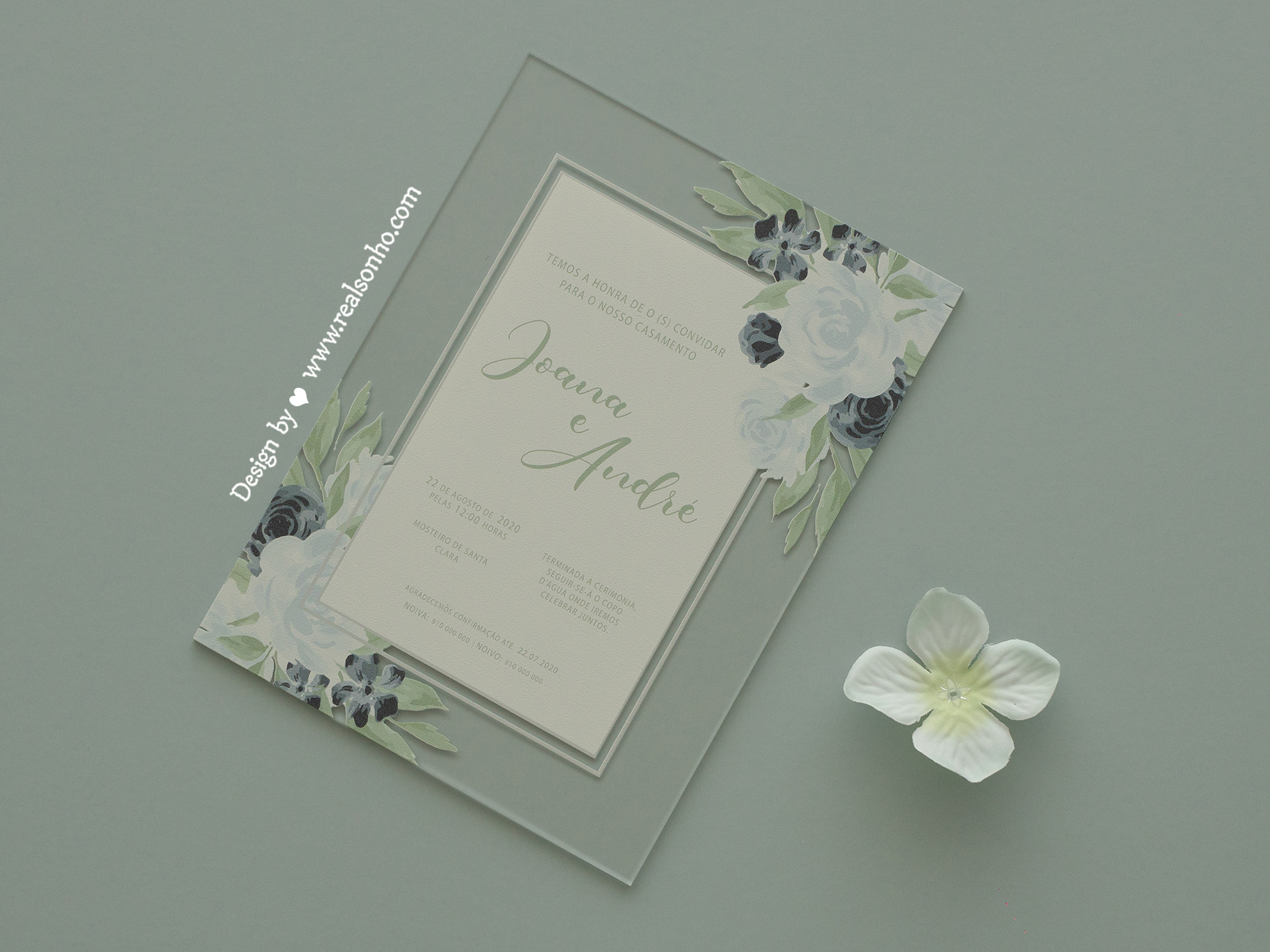 Convite de Casamento Verde Doce CS-C124