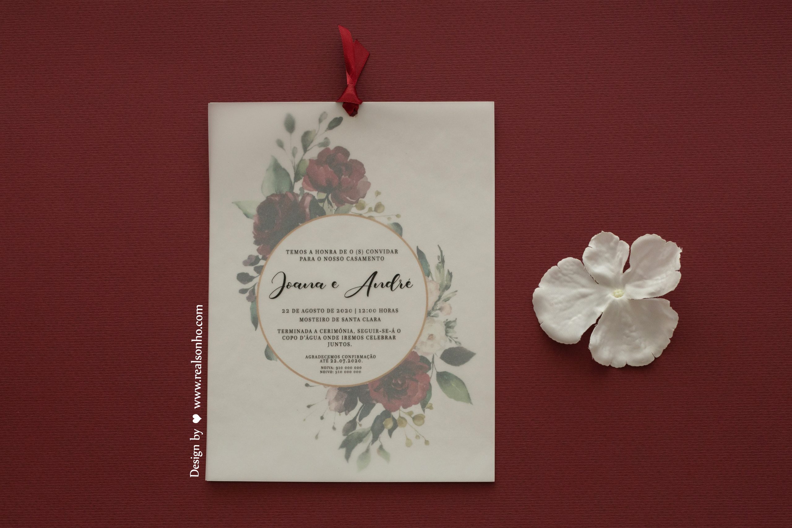 Convite de Casamento Marsala | CS-C108