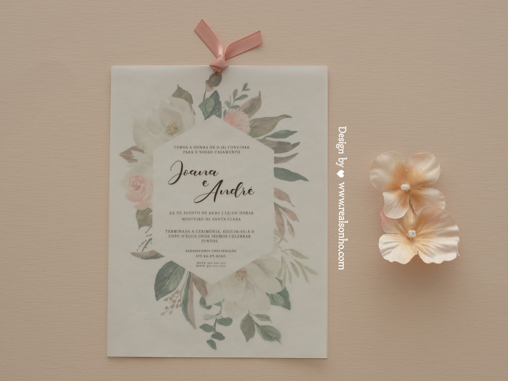 Convite de Casamento Dusty Pink | CS-C110