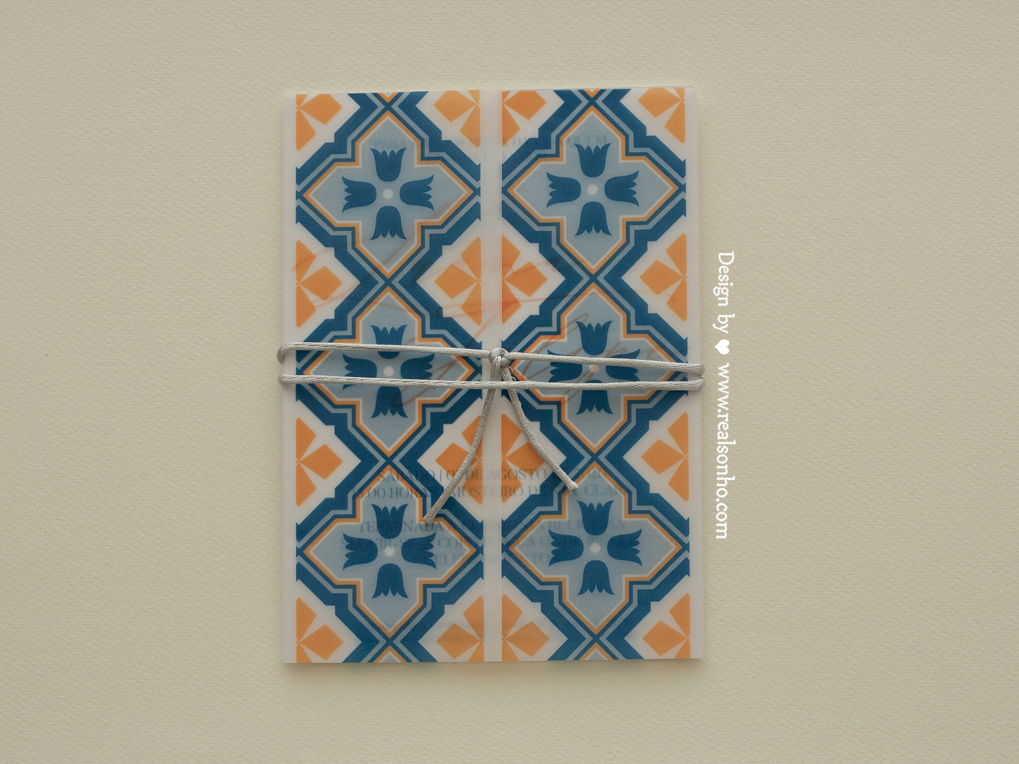 Convite de Casamento Ouro Azul | CS-C114