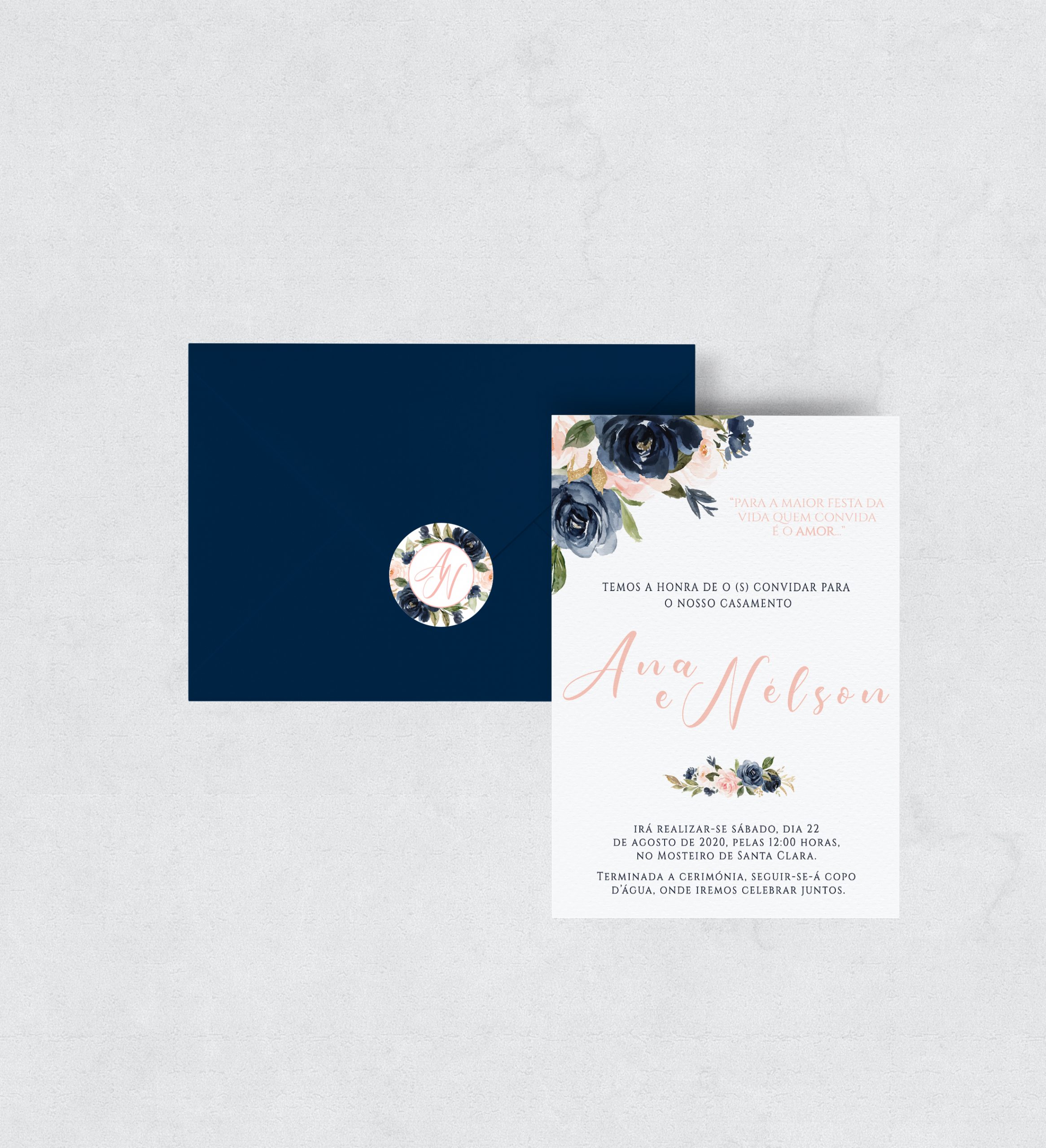 Convite de Casamento Royal Blue | CS-C128