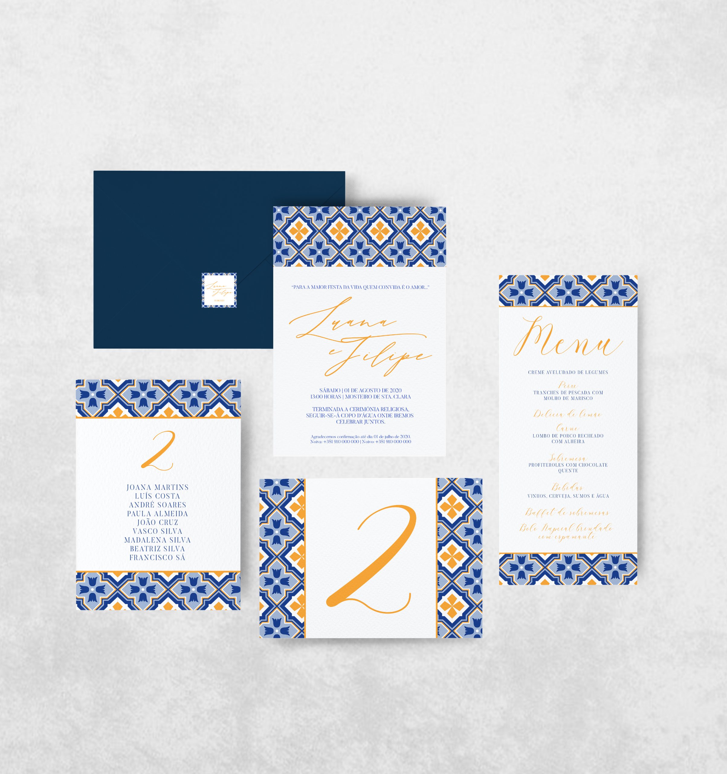 Estacionário Casamento | Coleção Azulejo