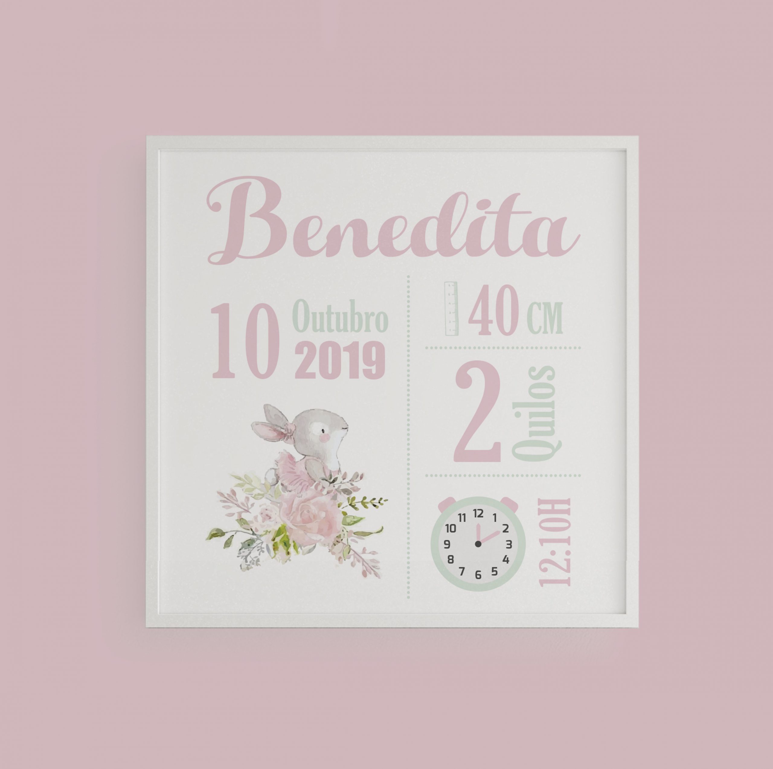 MOLDURA NASCIMENTO  I   Coelhinha Rosa