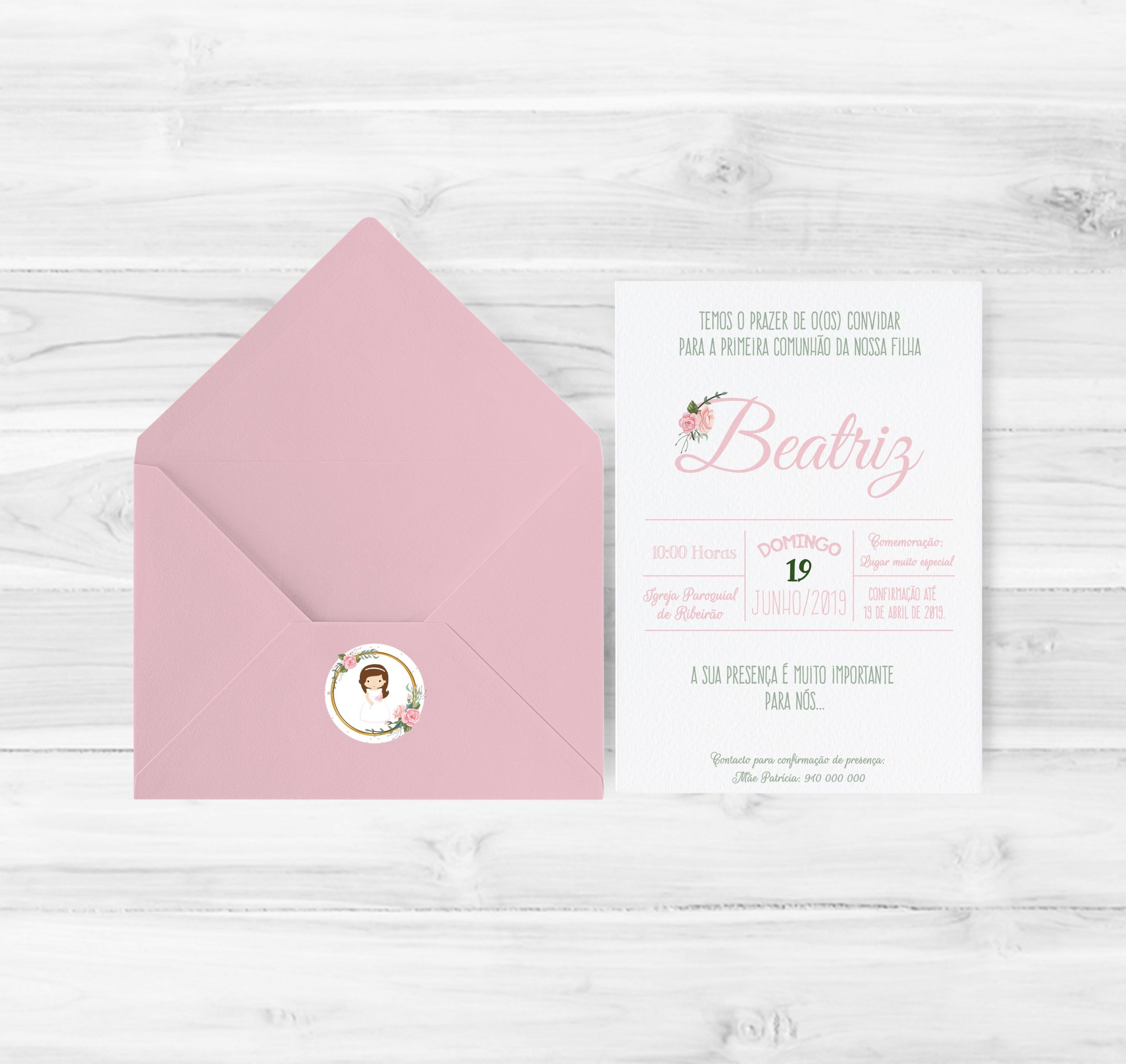 Convite de Comunhão | CM-C047 (menina)