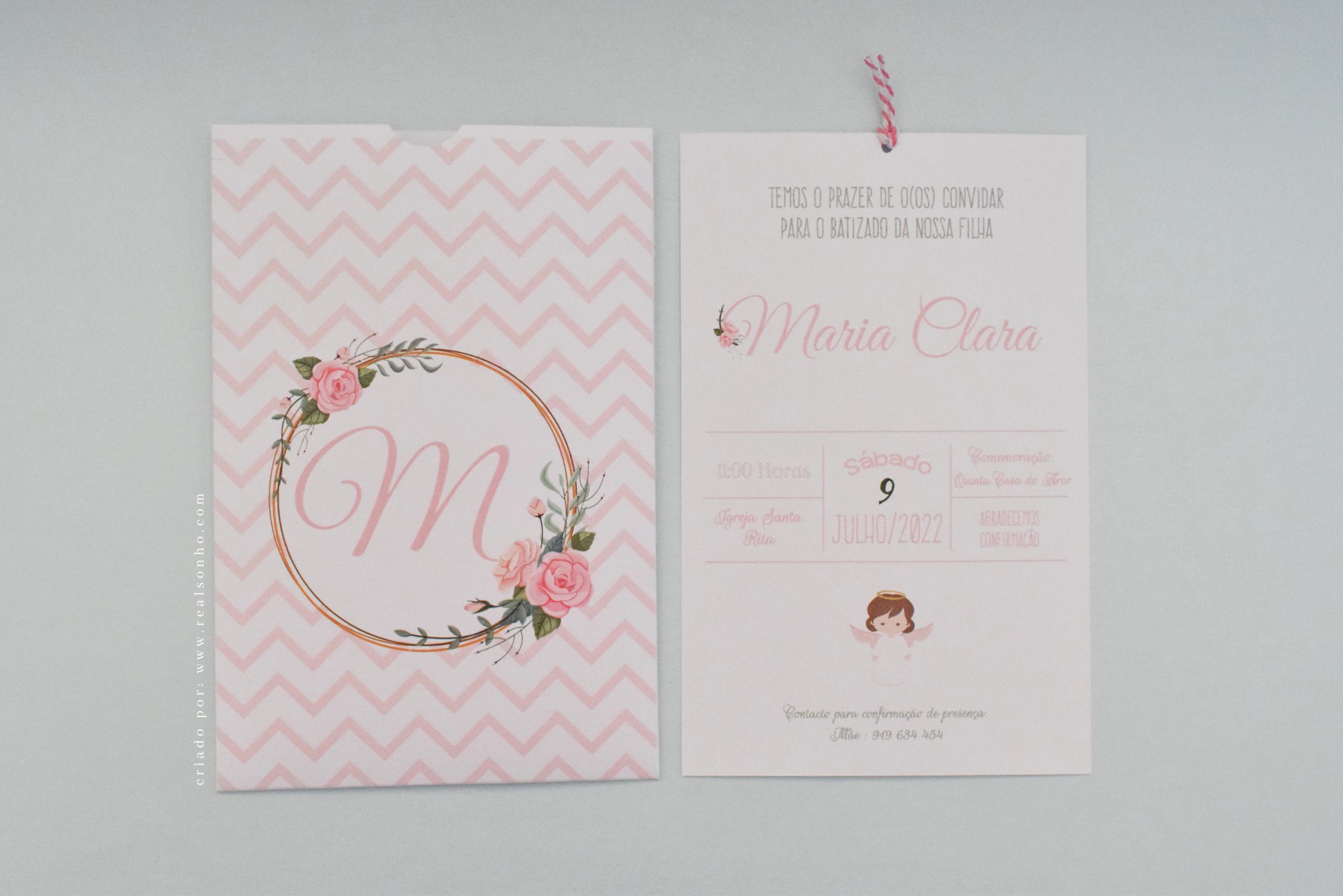 Convite de Batizado Inicial Menina | BT-C016