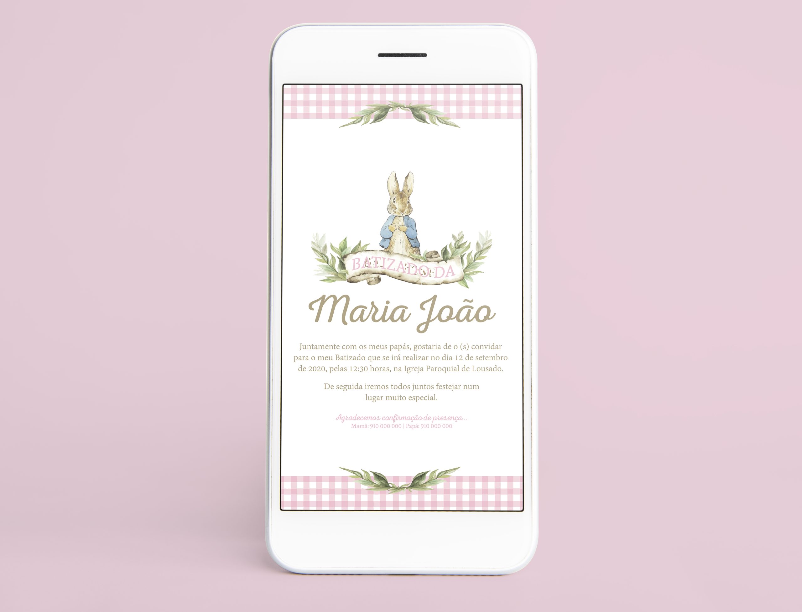 Convite Digital Batizado Menina | BT-CD039