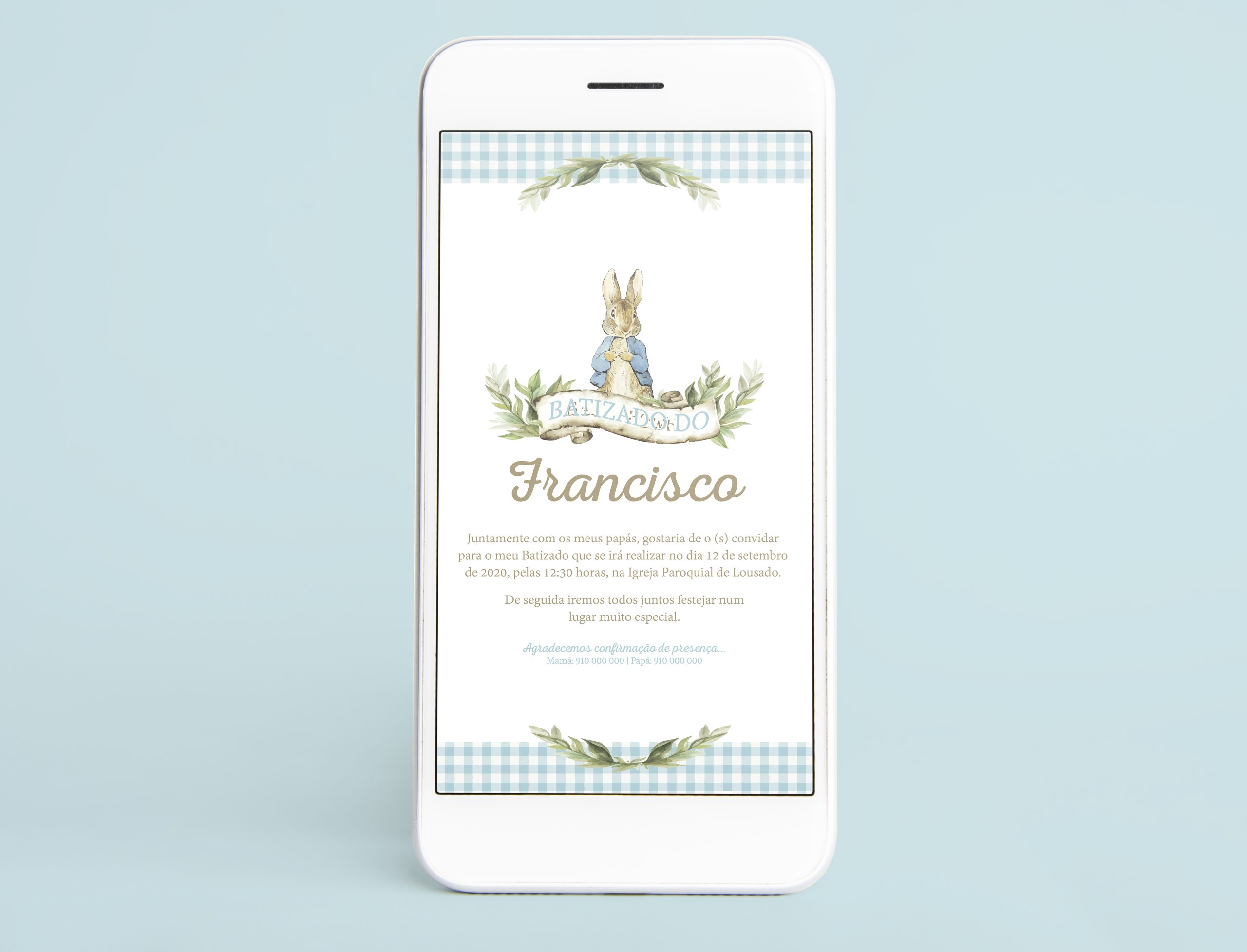 Convite Digital Batizado Menino | BT-CD039