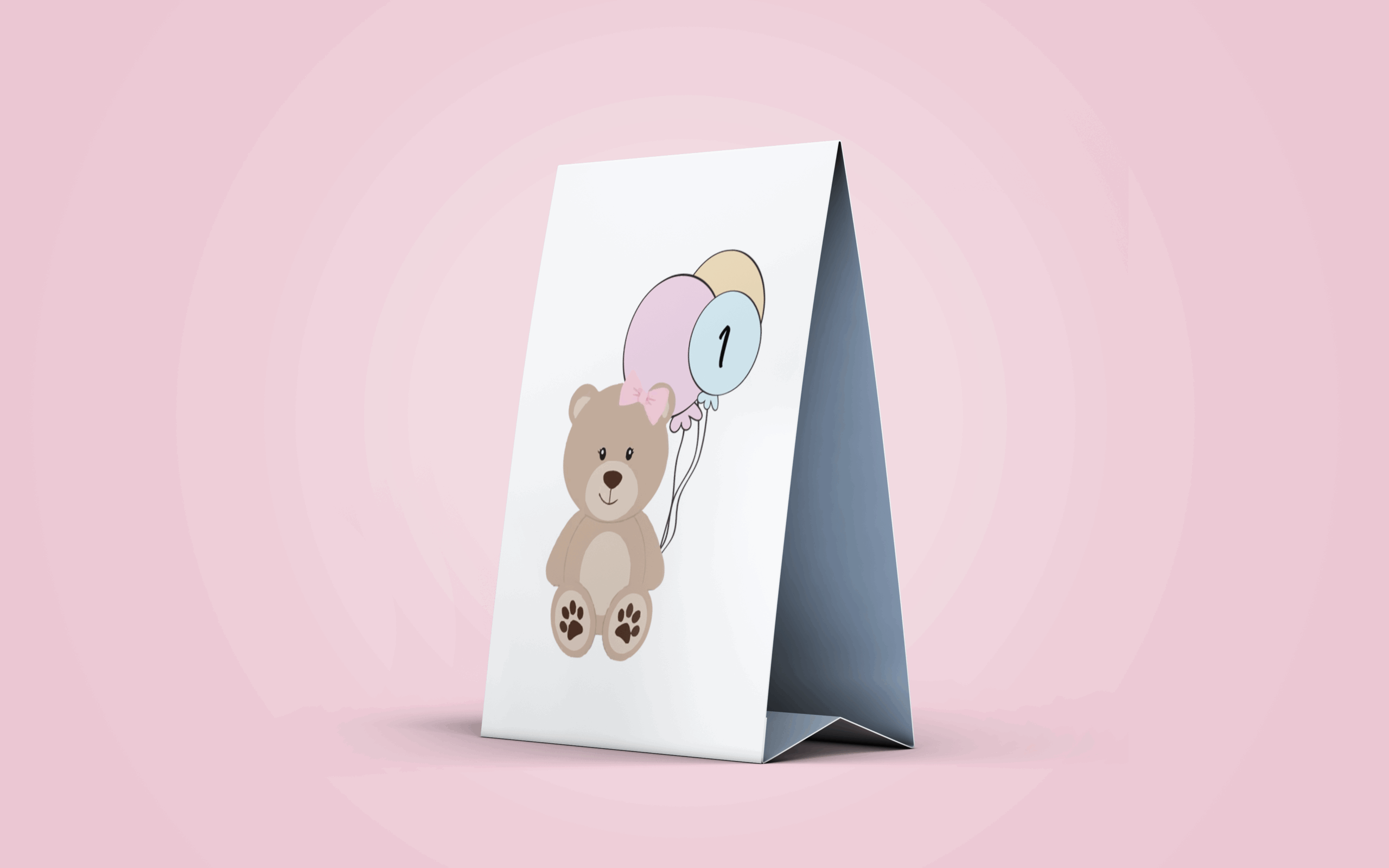 Ident. de mesa | Ursinha Rosa | BT-IMT092