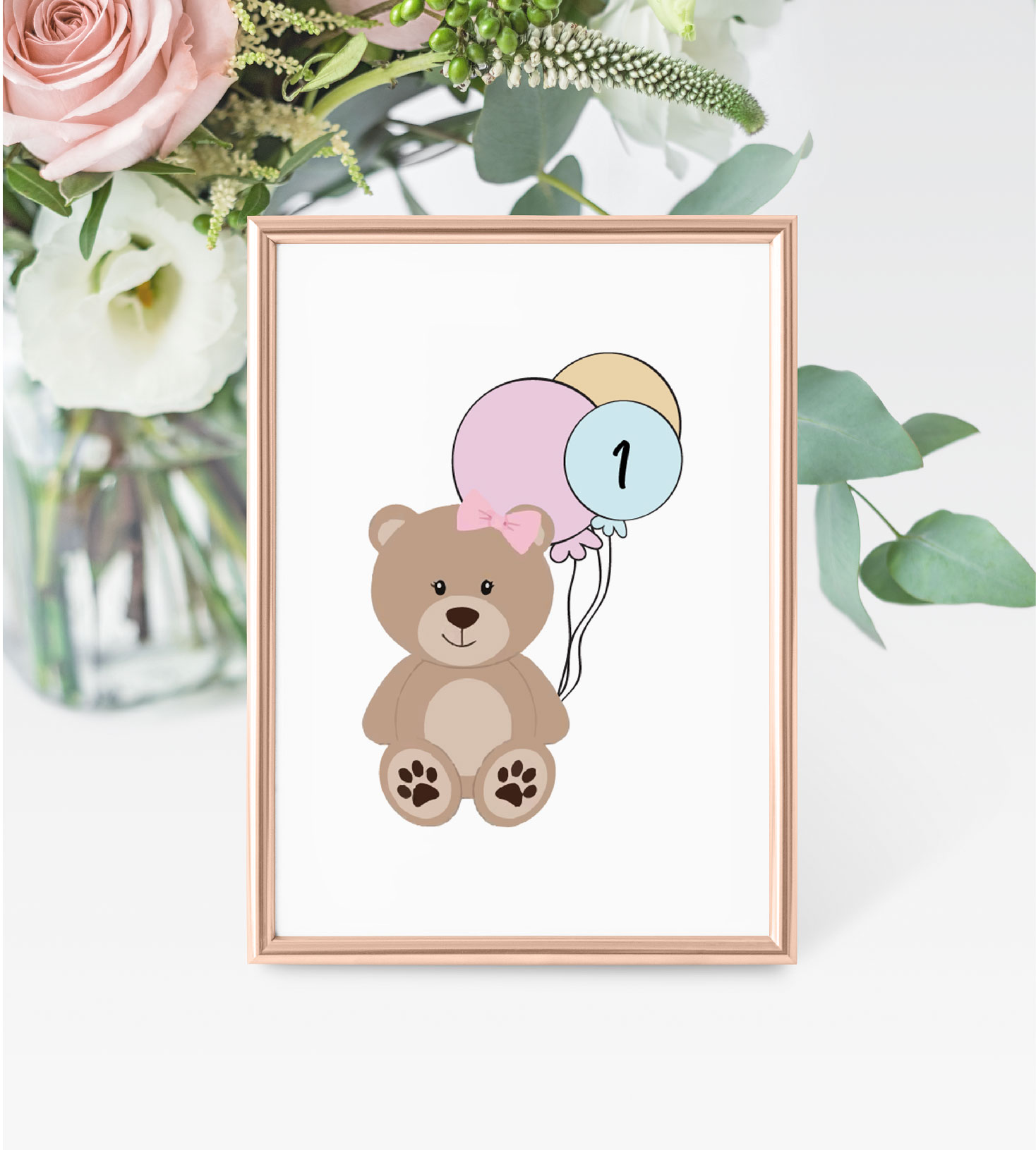 Ident. de mesa I Ursinha Rosa I BT-IMM092