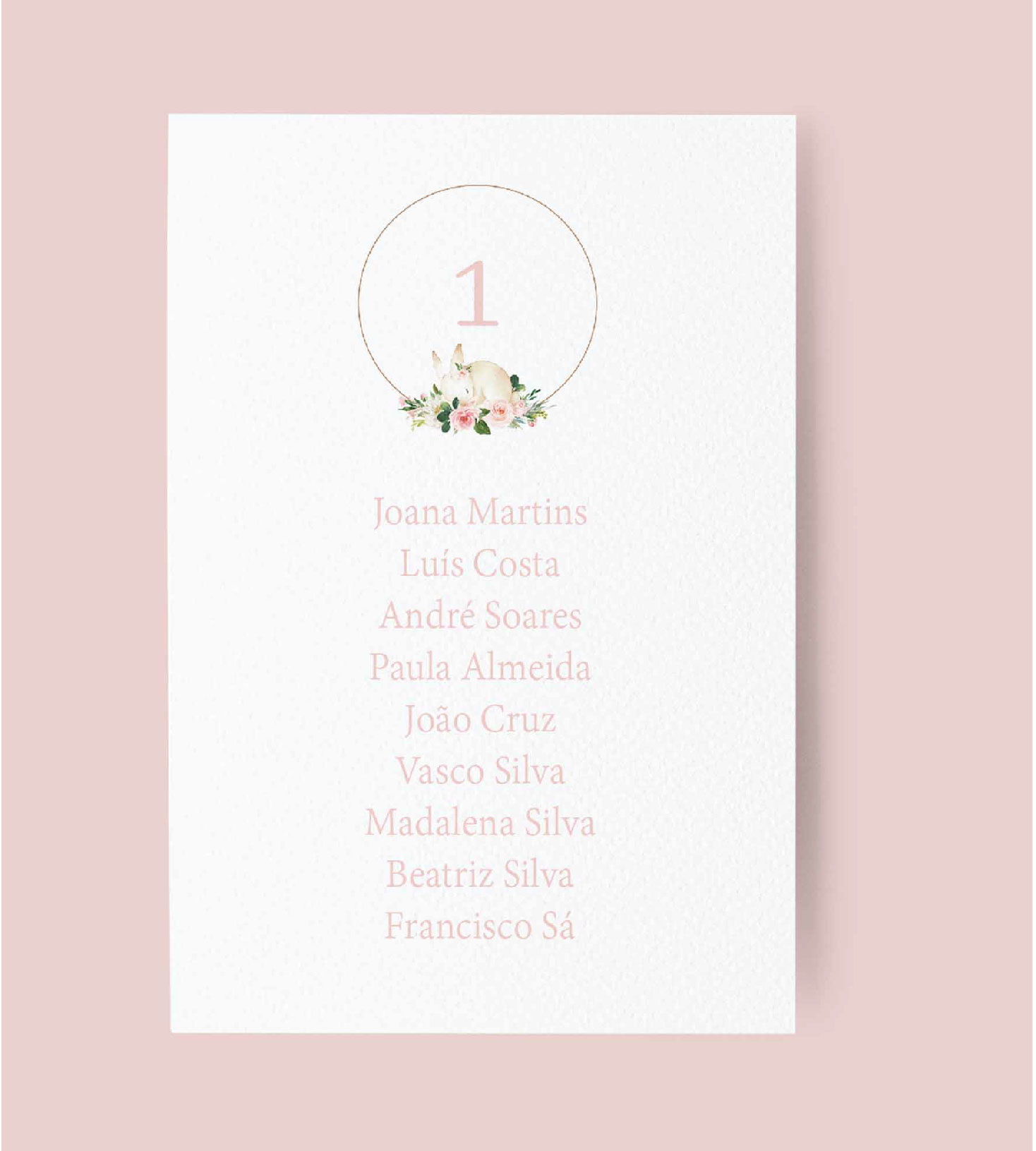 Ident. de convidados | Coelhinha com flores | BT-IC043