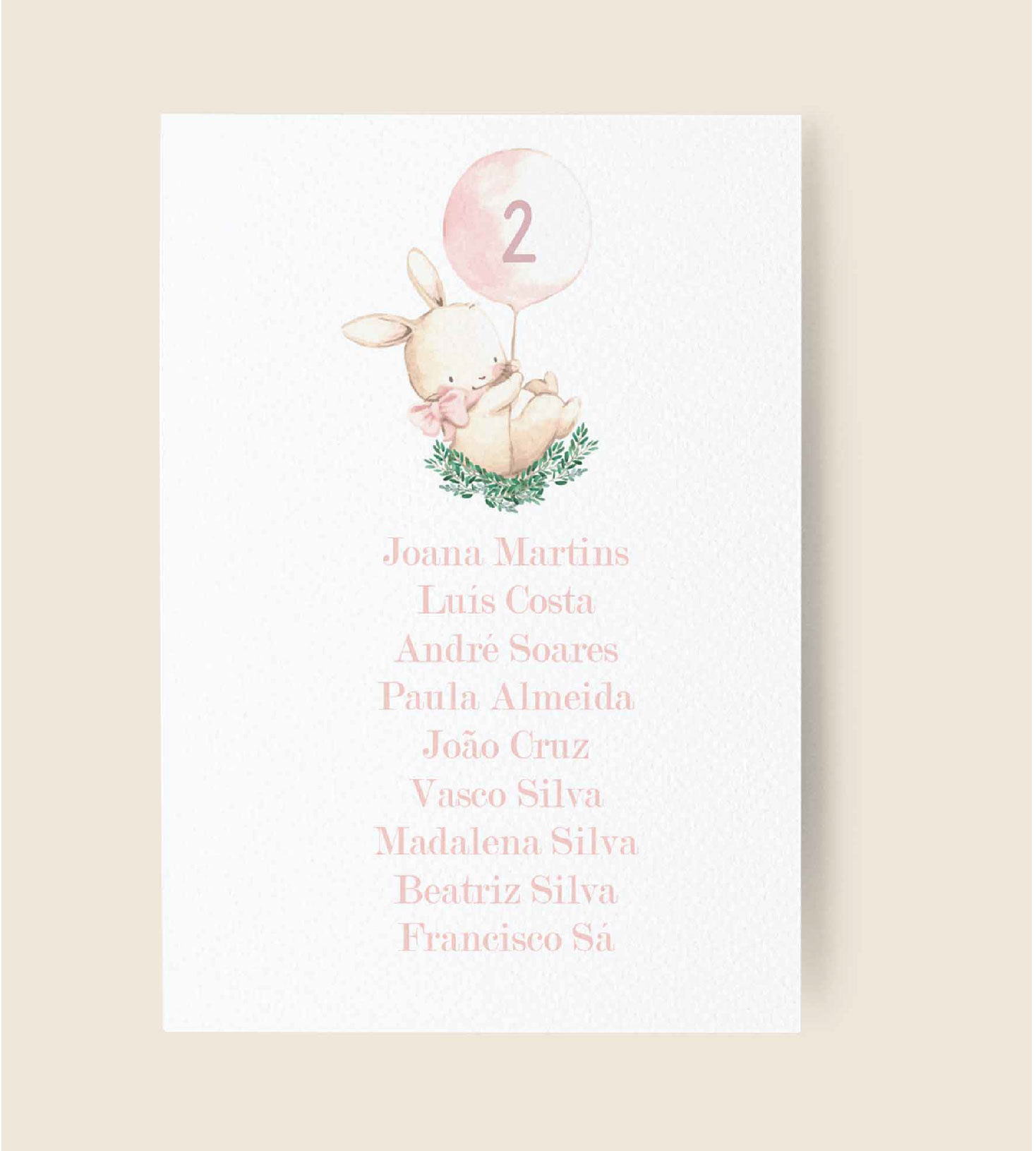 Ident. de convidados | Coelhinha Rosa | BT-IC040