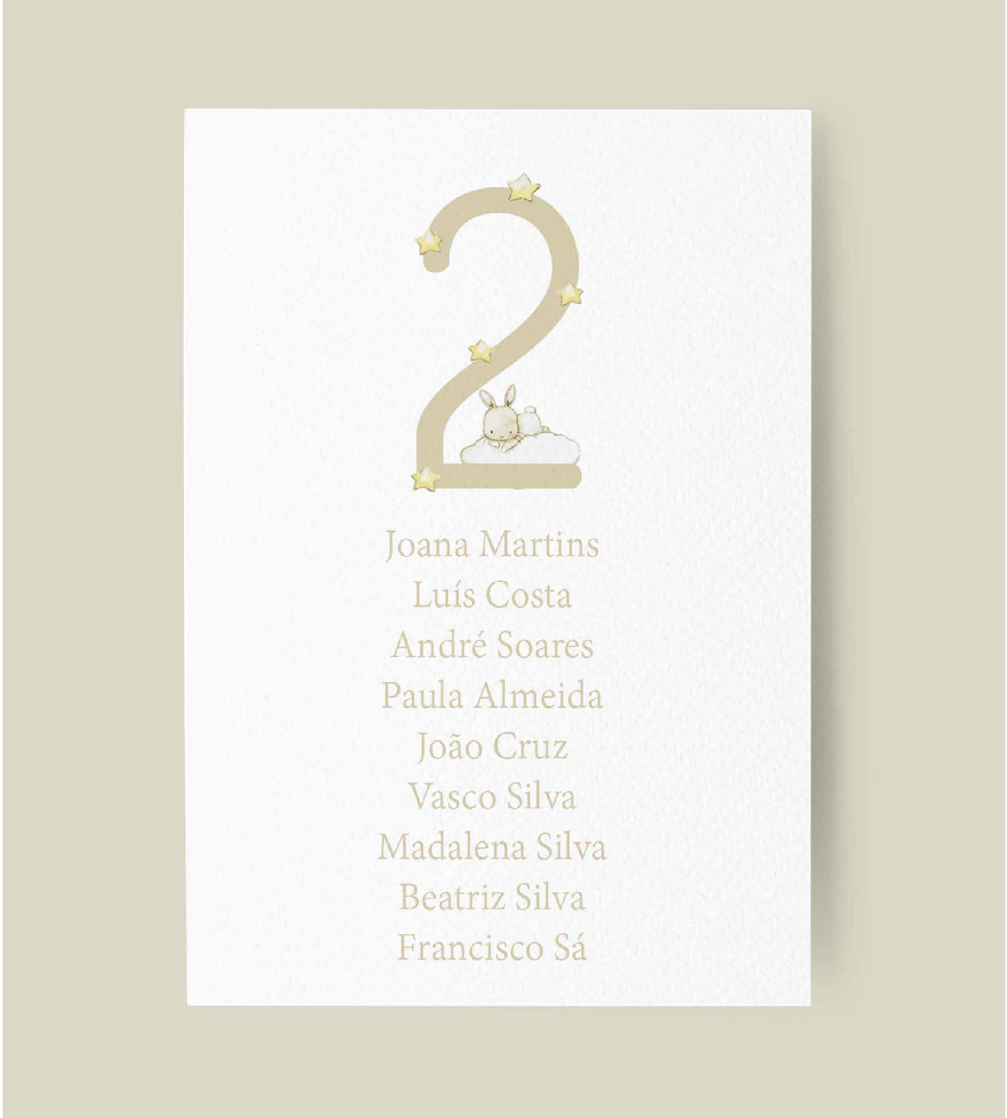 Ident. de convidados | Coelhinho Bege | BT-IC053