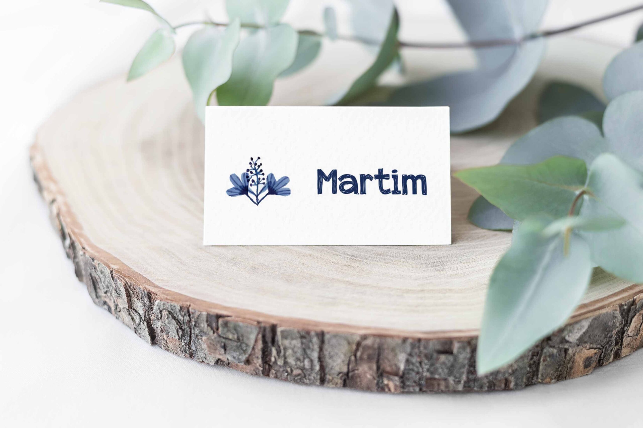 Ident. de convidados individual I Flores Azuis |  CM-ICI051