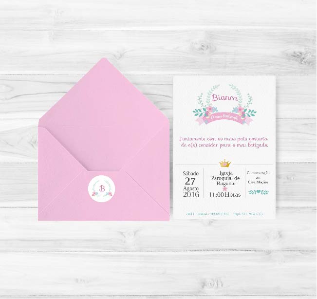 Convite de Batizado Primavera | BT-C001