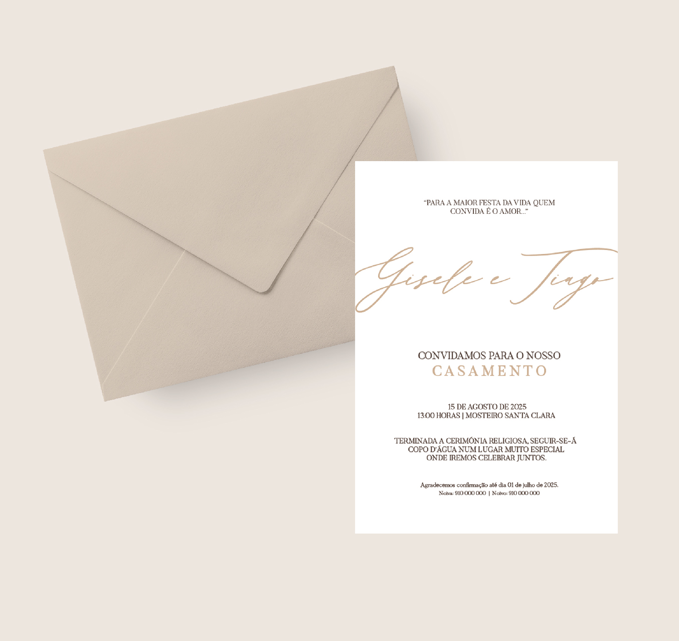 Convite de Casamento Envelope Creme 15x19 | CS-C200