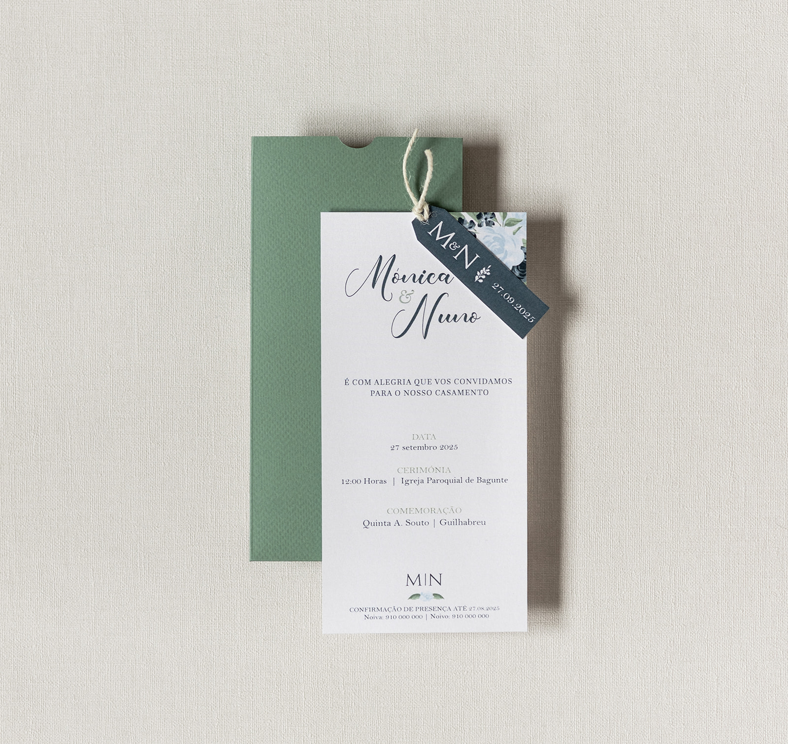 Convite de Casamento Doce Verde | CS-VD-LV401