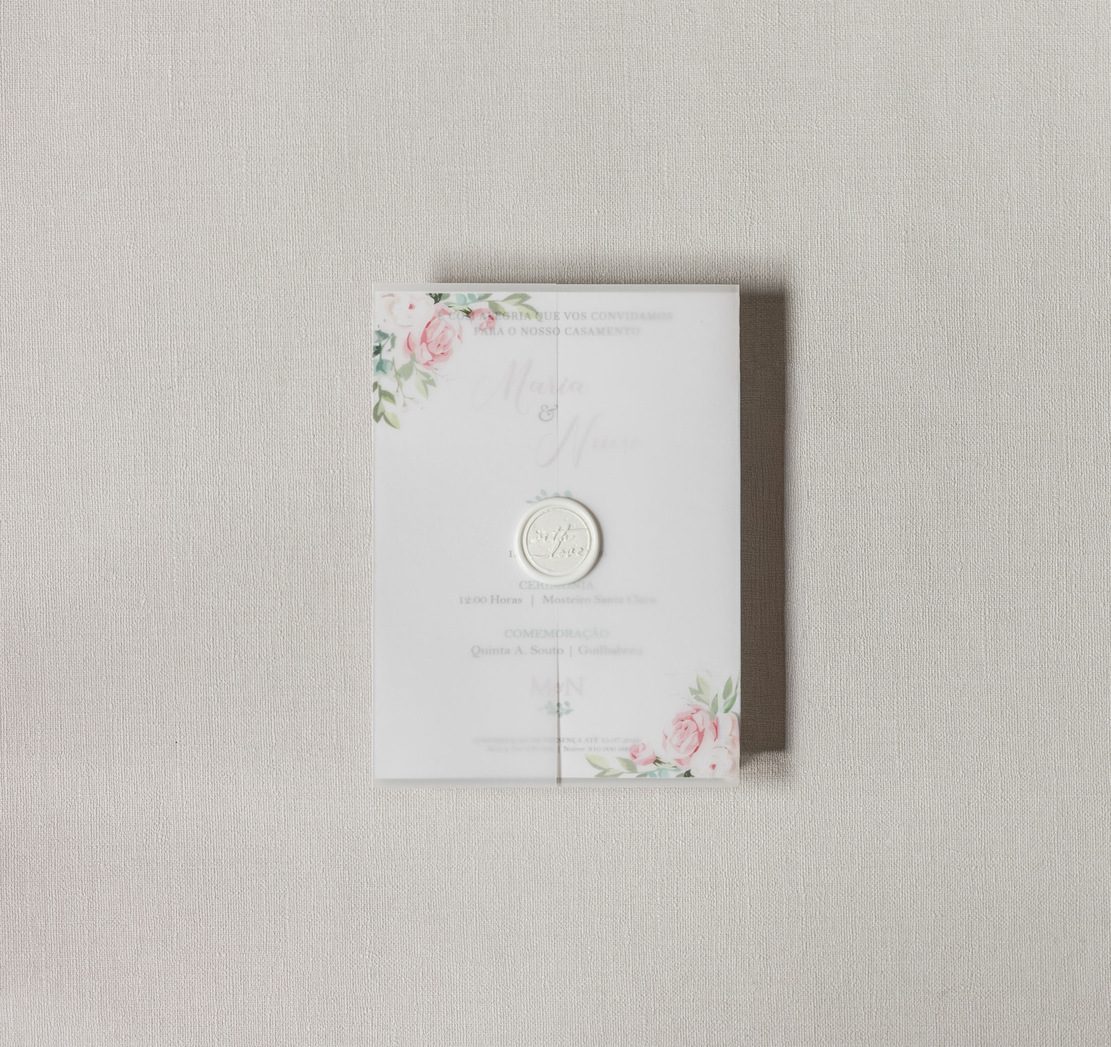 Convite de Casamento Doce Rosa | CS-DC-JT200L